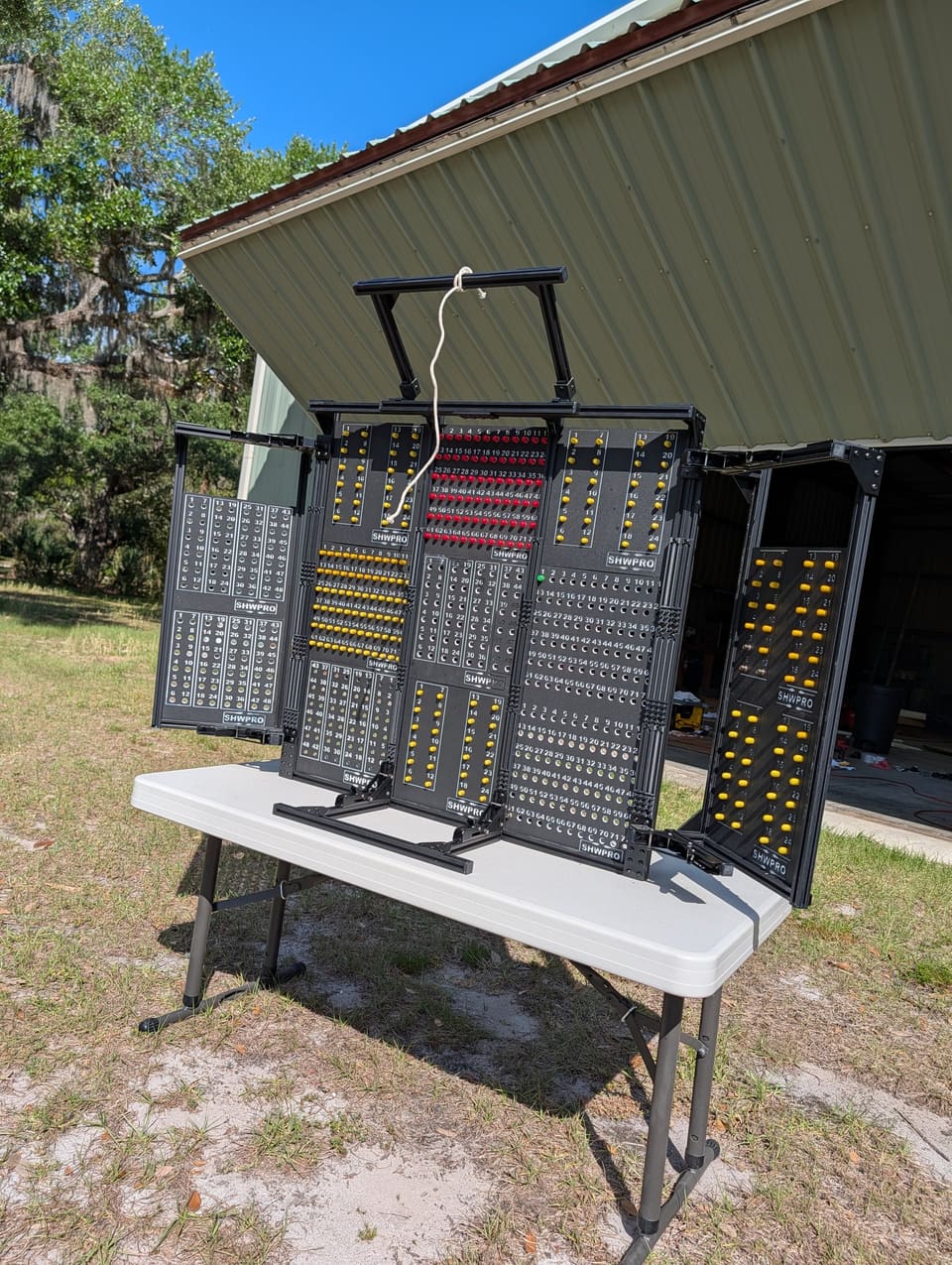 Control Station deployed on a folding table outdoors