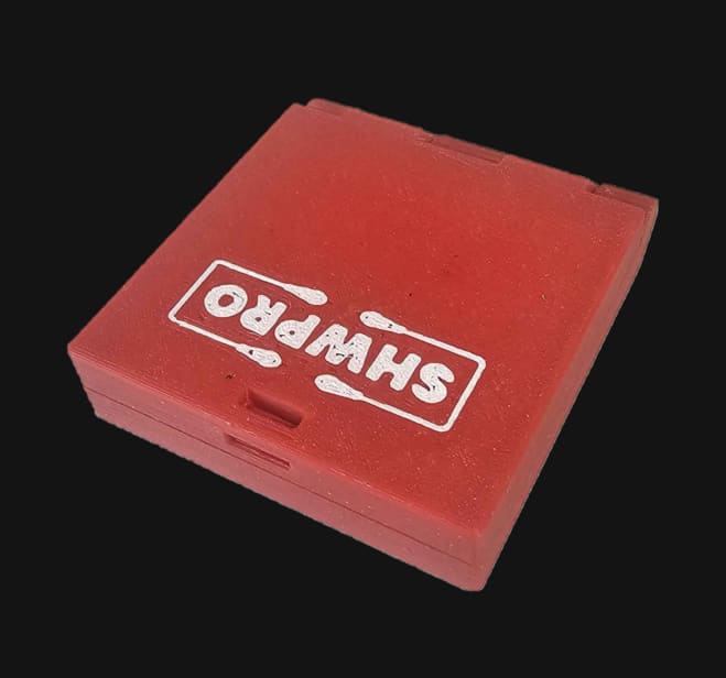 Red LC Cap Case closed with the SHWPRO logo
