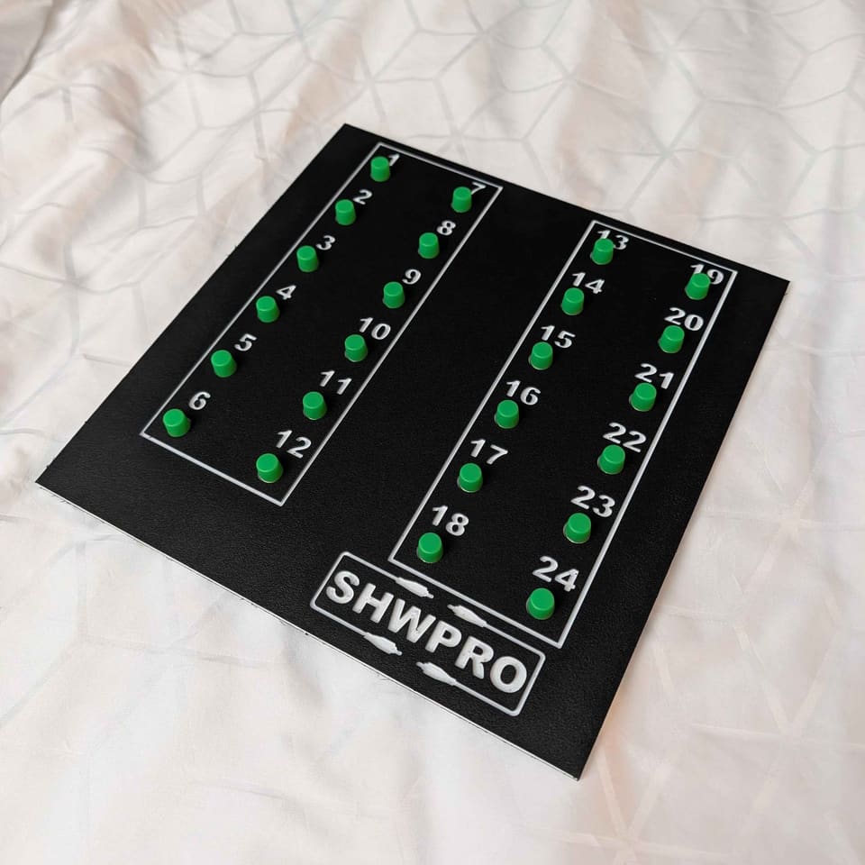 24 FC Frame Panel in black HDPE with green FC caps