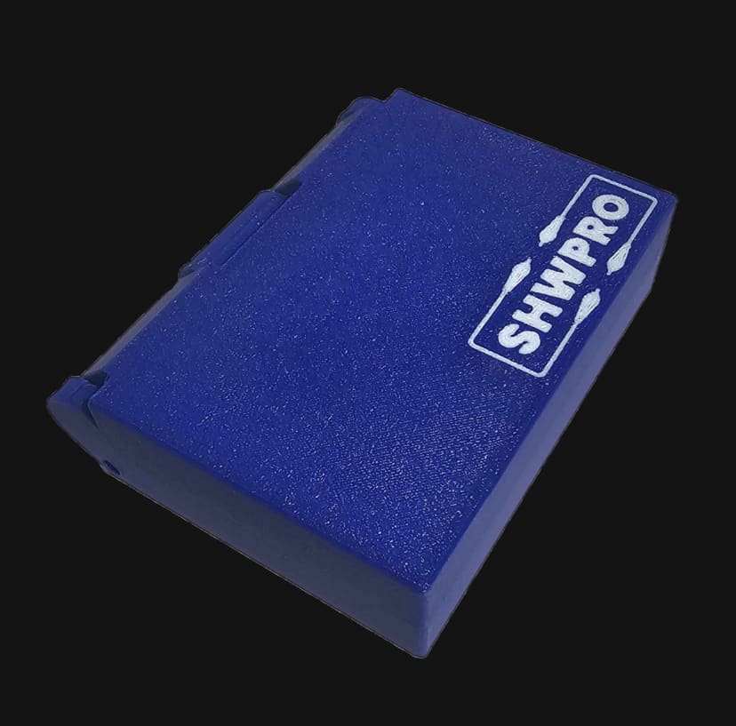 Blue ST/FC Cap Case closed with the SHWPRO logo