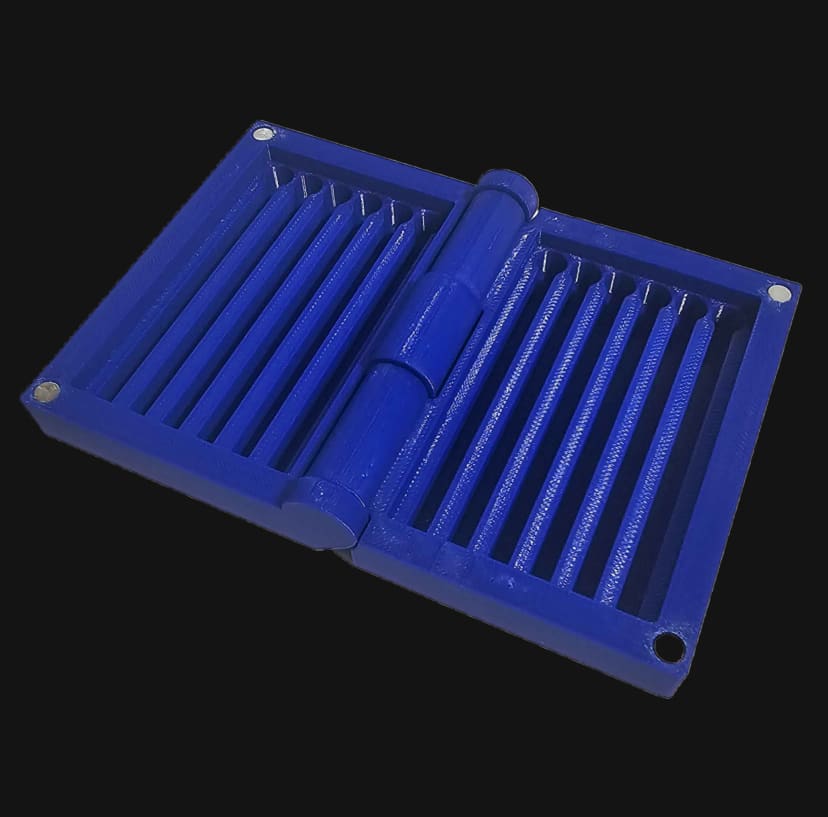 Blue ST/FC Cap Case open showing the slotted cap channels and hinge