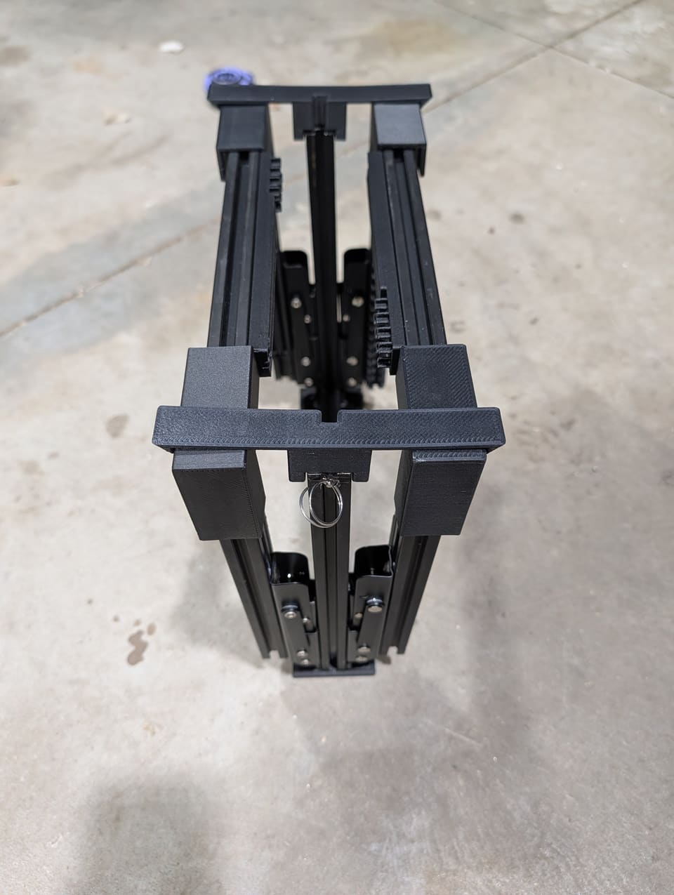 The Frame folded closed, standing on end